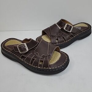 Z Line by Zodiac Brown Leather Fisherman Sandals Women's Size 6M Comfort